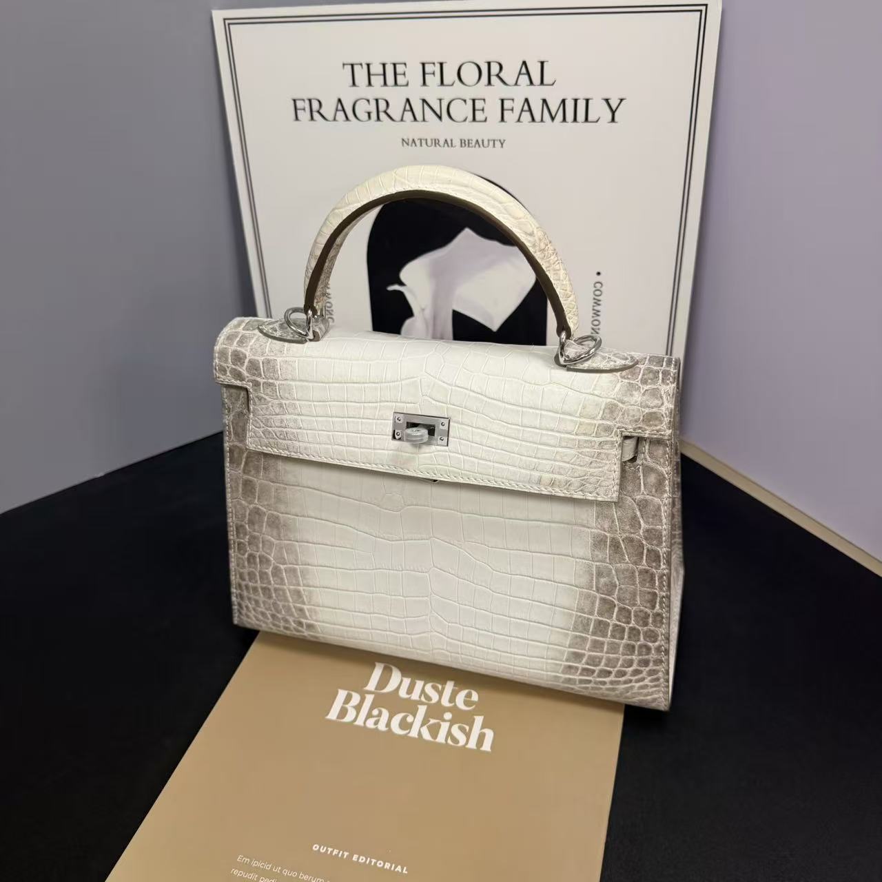 蛇年礼盒高定轻奢KL28CM三张皮喜马拉雅白气质单肩斜跨手提包