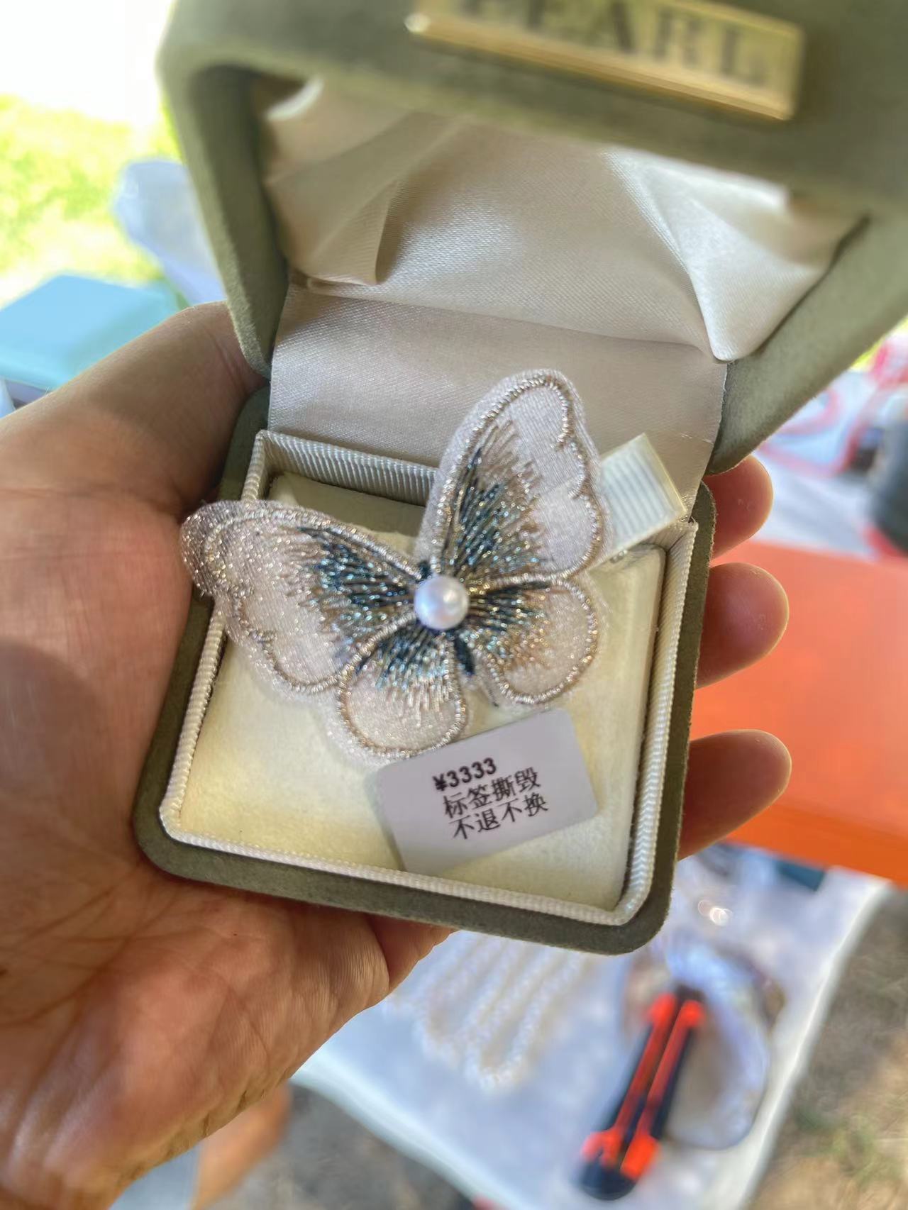 天然珍珠胸针  天然珍珠 