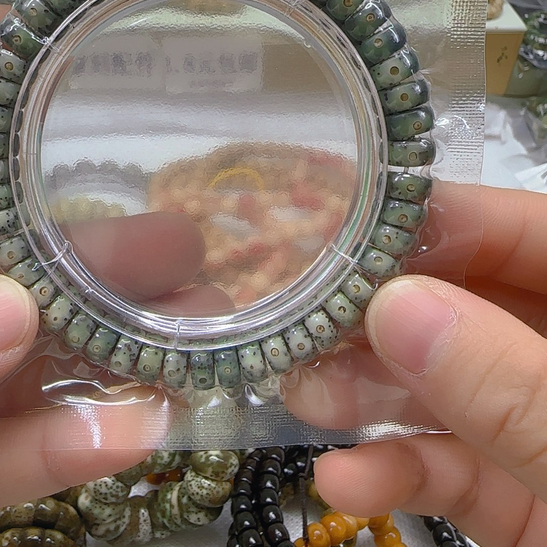 手串星月菩提36高端卡姿兰大眼睛绿包白94单圈