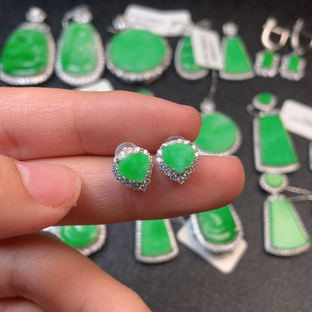 翡翠吊坠(不含链)银S925镶嵌