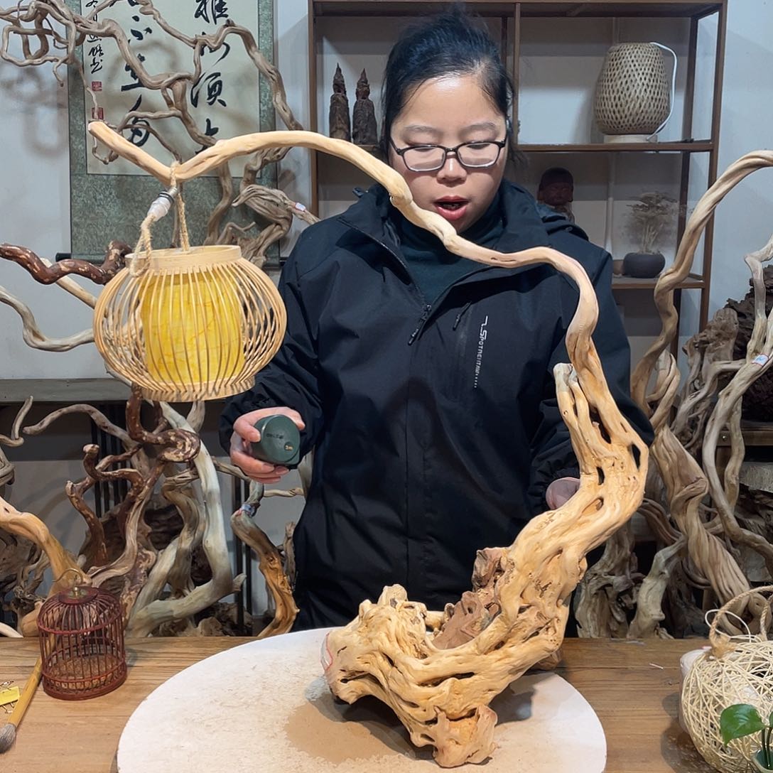 香杉木杜鹃根根艺摆件