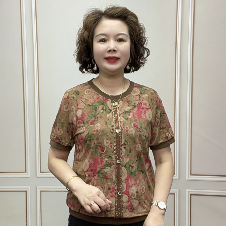 2025夏季气质短袖百搭洋气薄款显瘦女士宽松中老年减龄休闲妈妈装