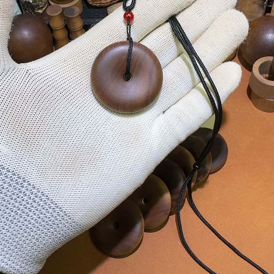 檀香木老山檀黑肉平安扣4×1