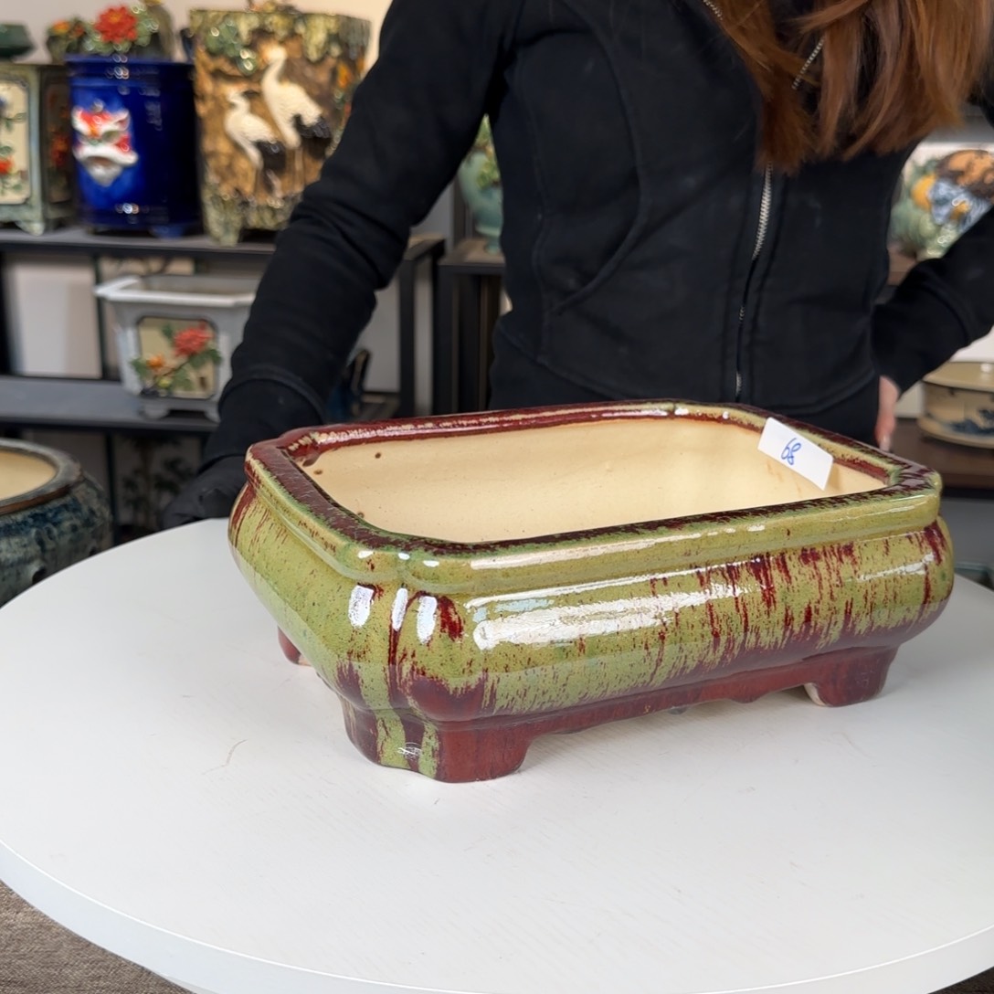 红陶一风堂石湾花盆。