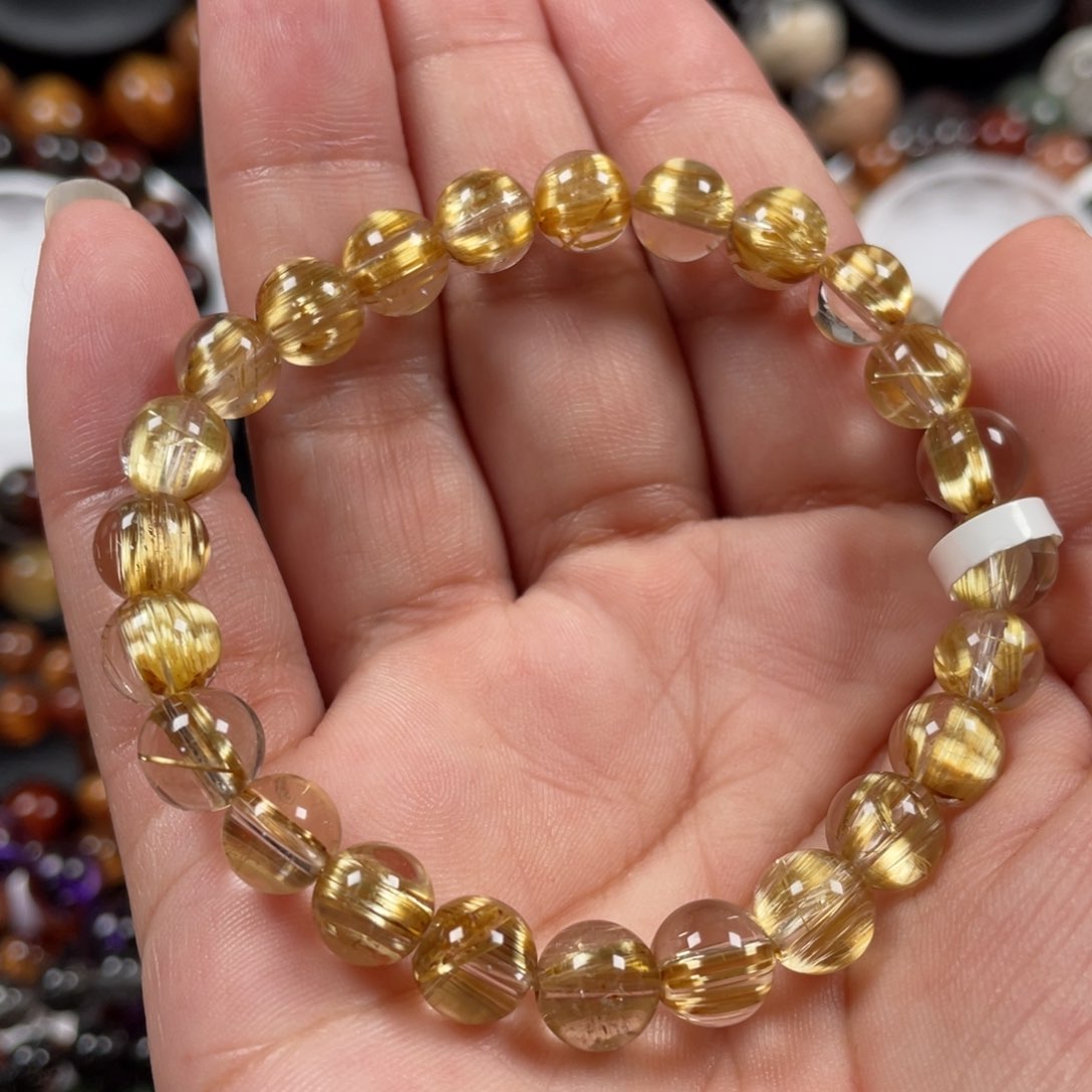 水晶手链未镶嵌钛金手穿7.5mm