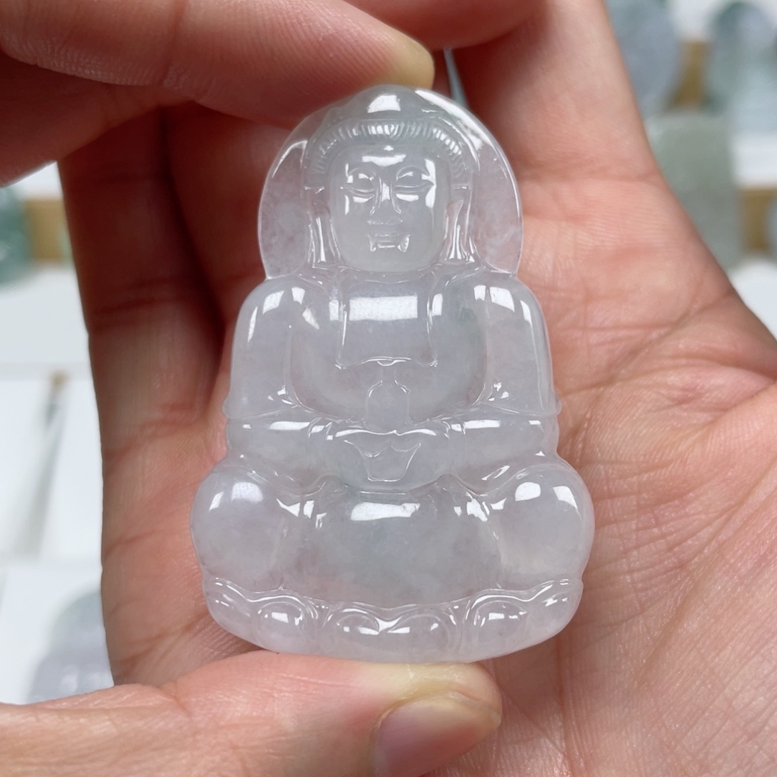 翡翠颈饰未镶嵌天然翡翠A货观音13号