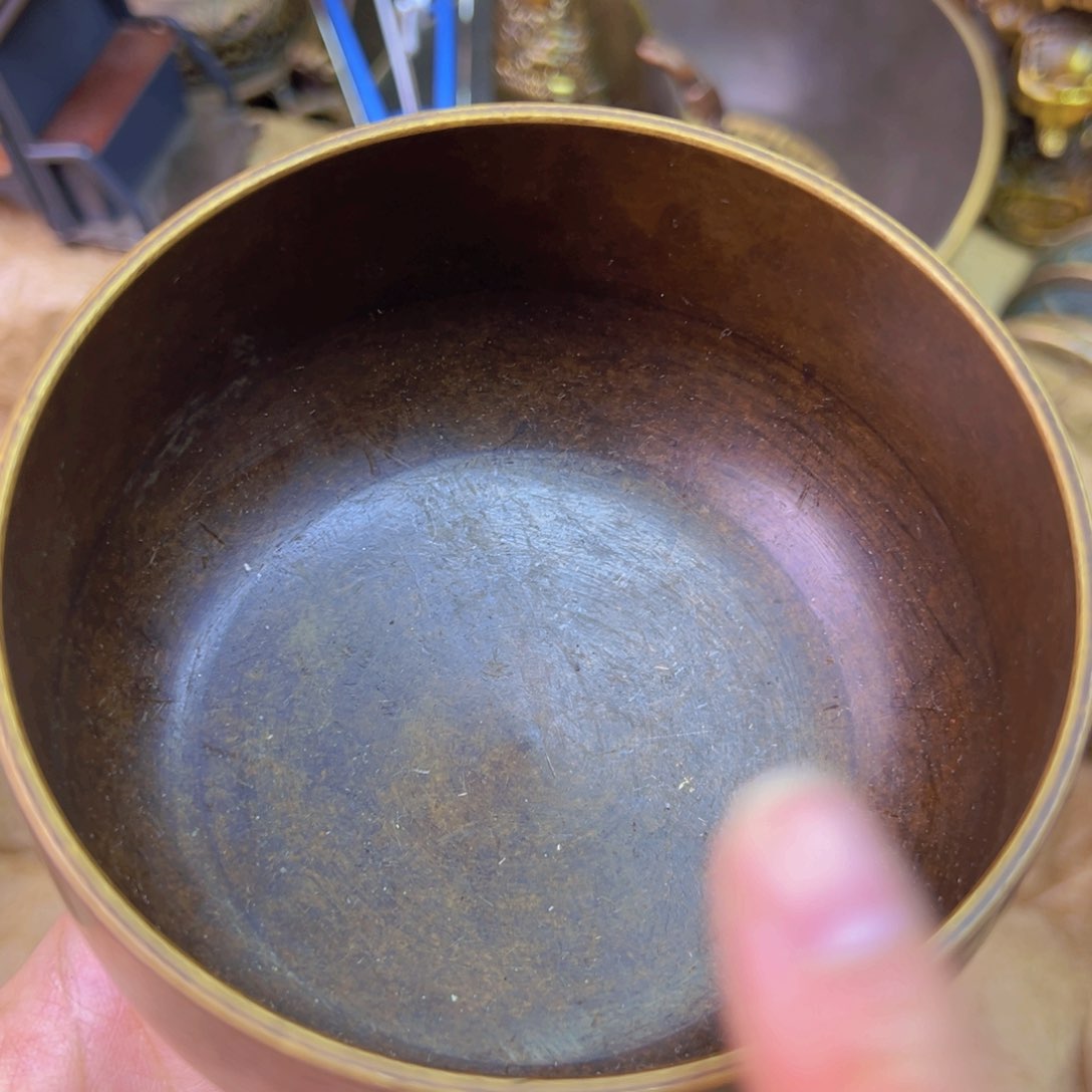 原矿风磨铜紫金钵盂