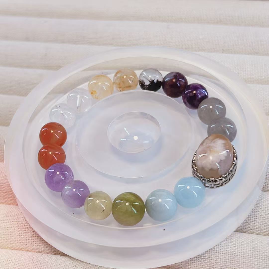 天然水晶玛瑙玉石10mm 多宝手串DIY 多样性发其一