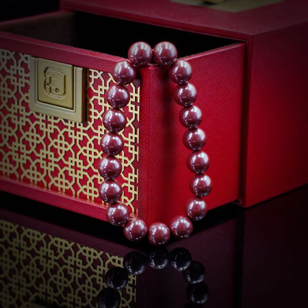 天然辰砂【缪老师严选】SJ1896 圆珠手链  多样性发其一