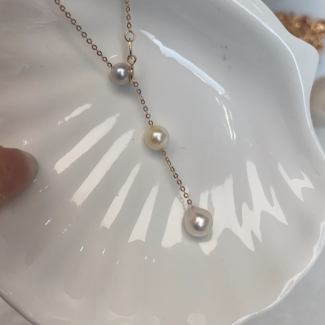 颈饰银S925镶嵌海水珍珠