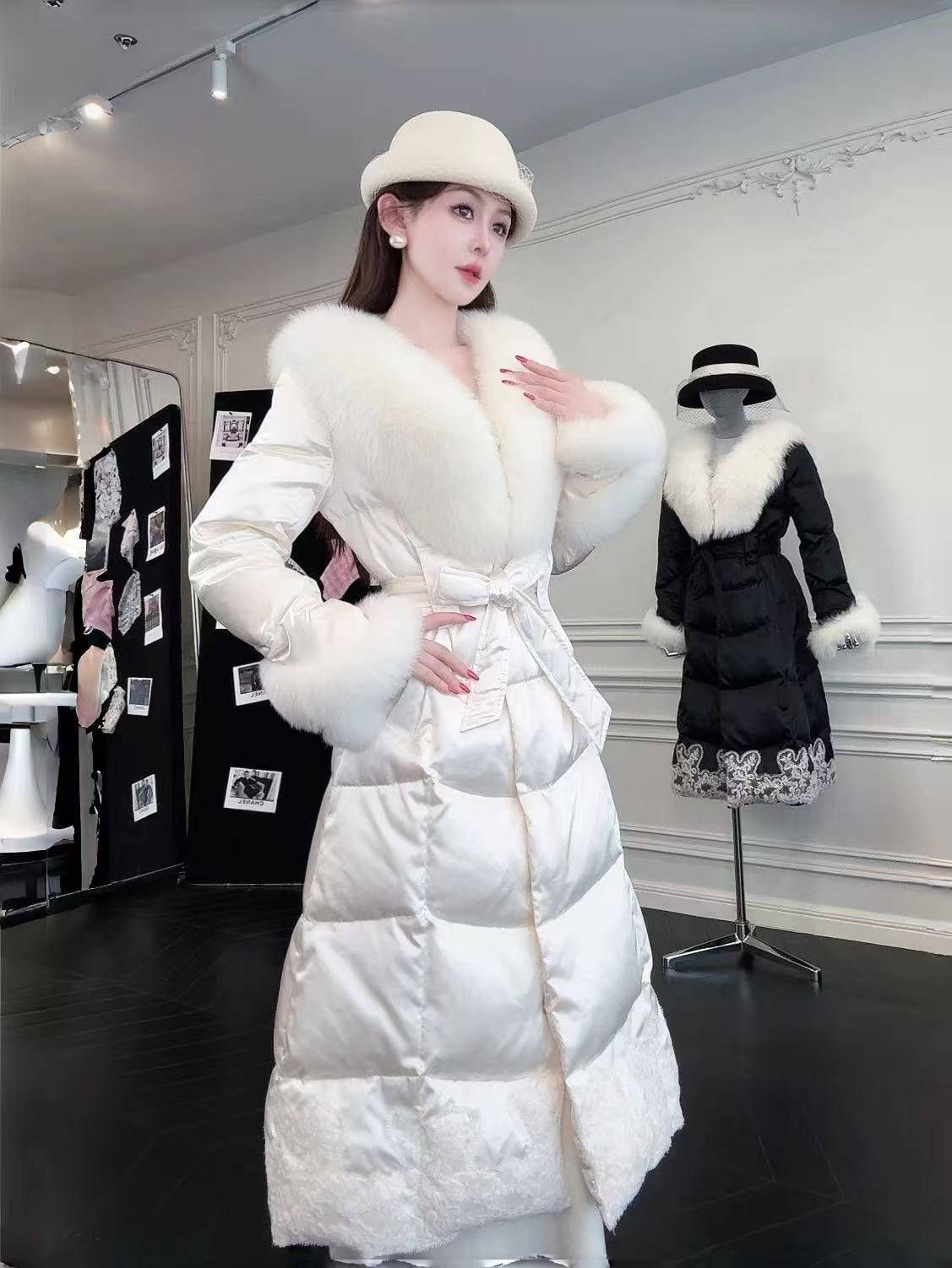  告别厚重温暖奢华轻盈不臃肿百搭显瘦时髦保暖鹅绒拼接真水貂