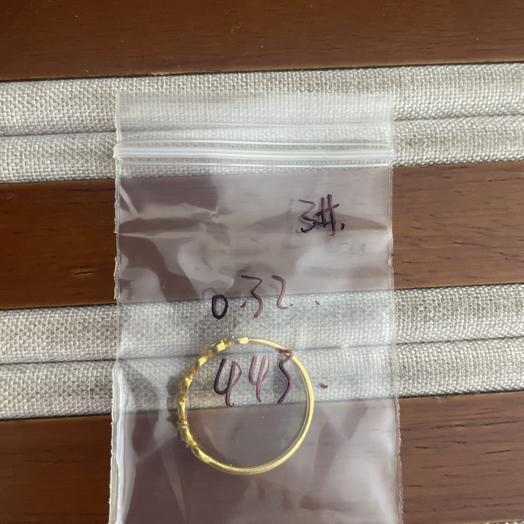 克重0.32 13号 麦穗6D戒指 足金999时尚