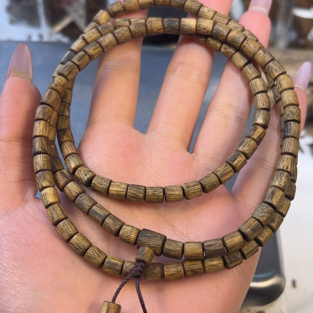 沉香手串奇楠沉香多圈手串13克乌身