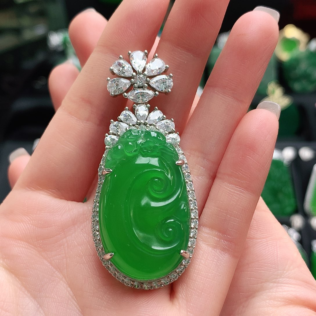 玛瑙/玉髓吊坠银S925镶嵌