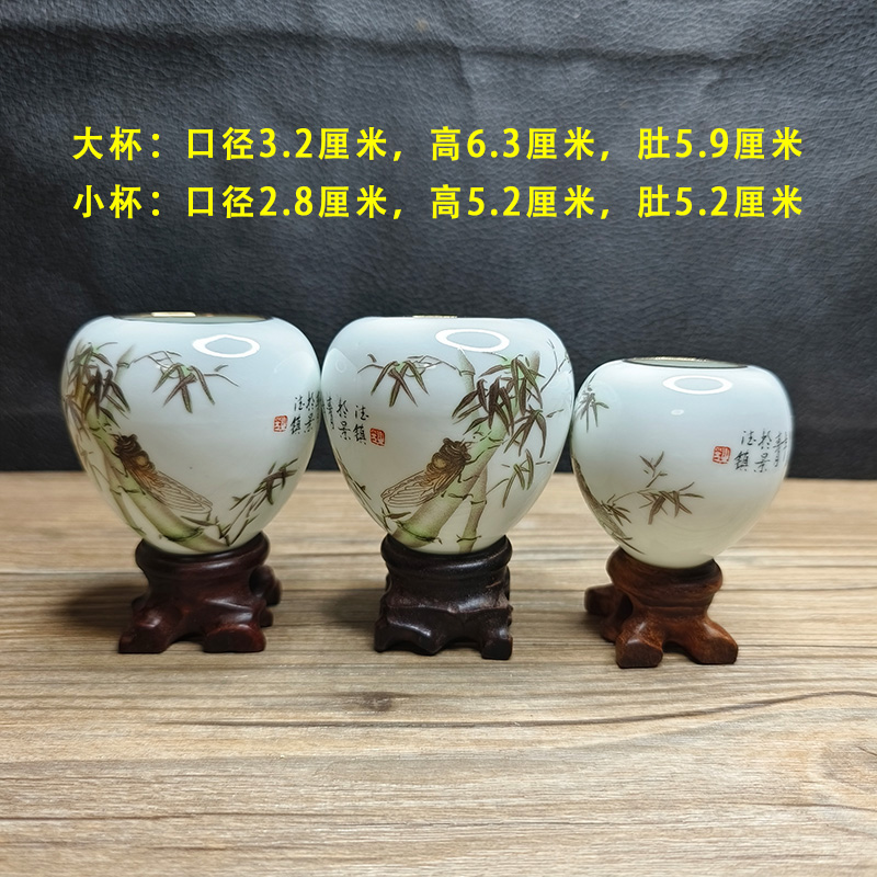 金口一鸣惊人蝉平肩收口画眉鸟食罐鸟食杯防撒食防溅食中号