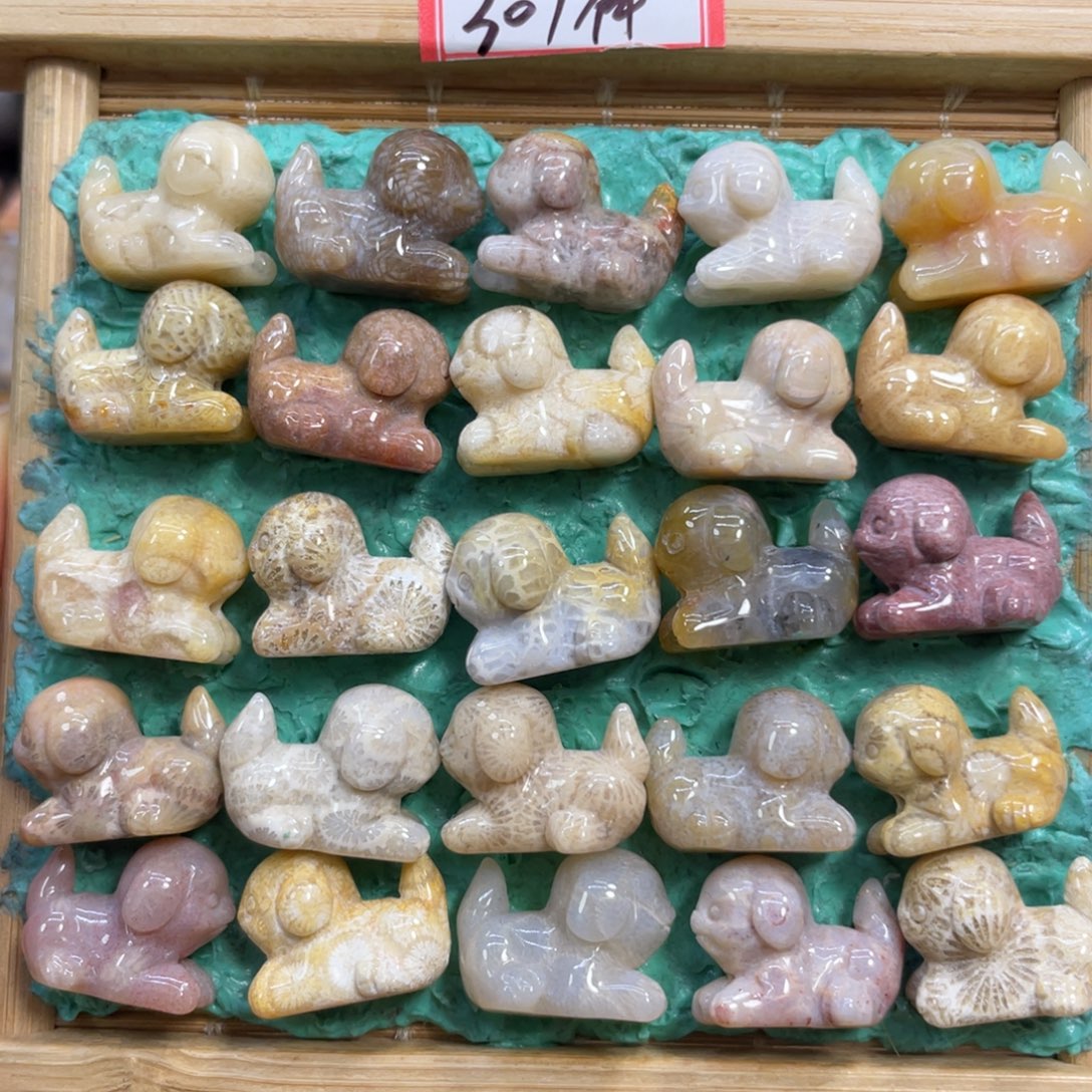 硅化玉未镶嵌颈饰狗狗30米1个