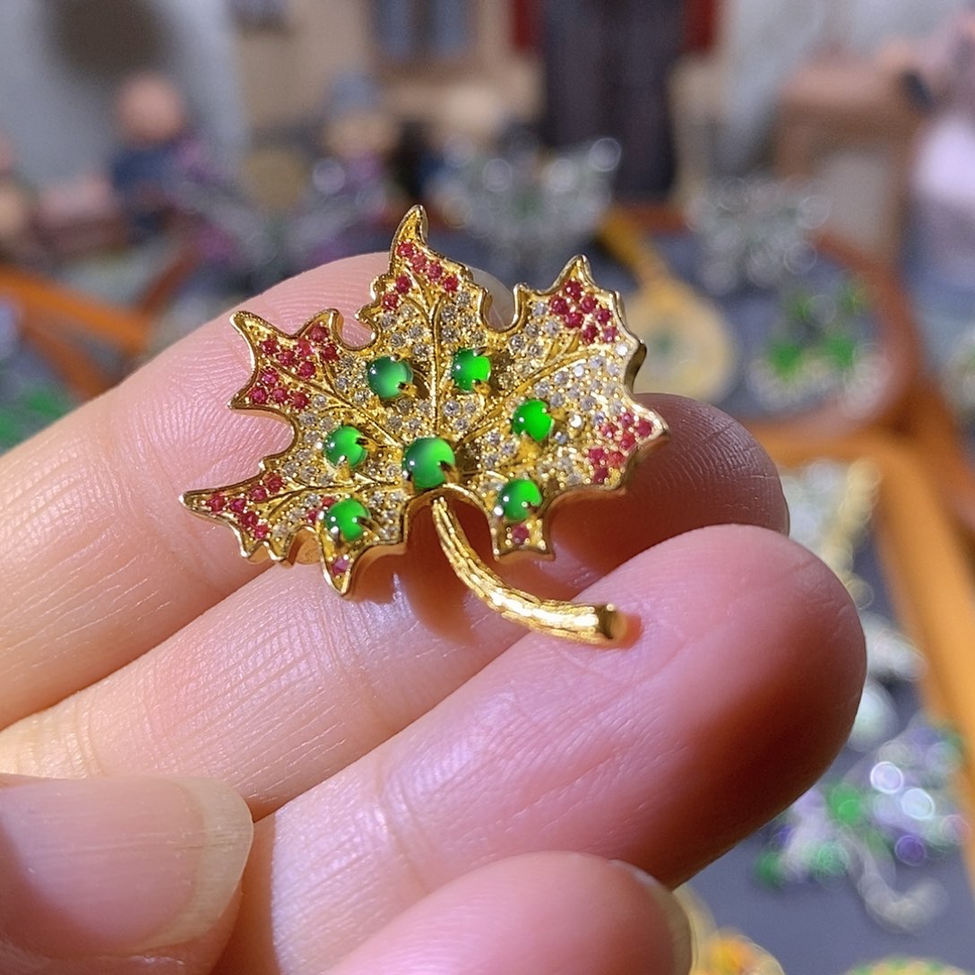 吊坠(不含链)银S925镶嵌翡翠