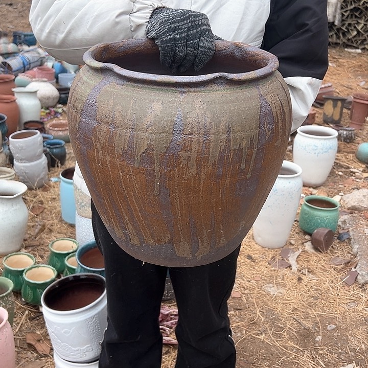 紫砂花盆高度33口27             