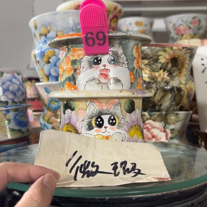 景德镇手绘花盆满38包邮偏远地区除外