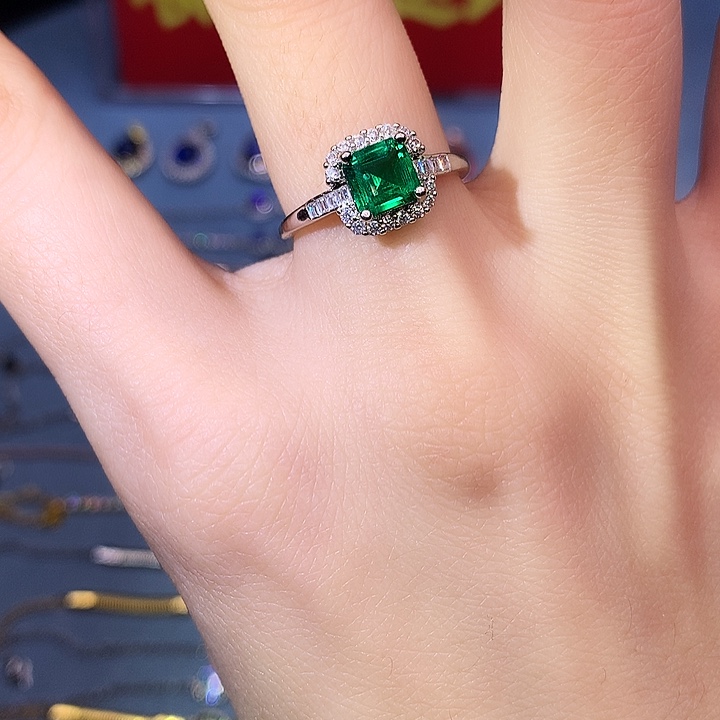 透辉石戒指银S925镶嵌