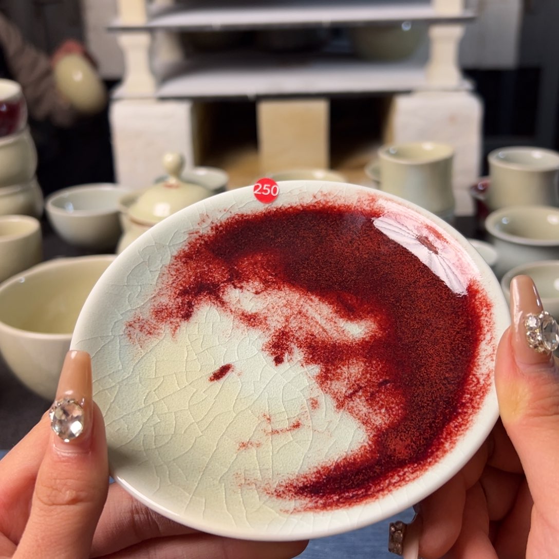 瓷片微瑕壶承纯手工