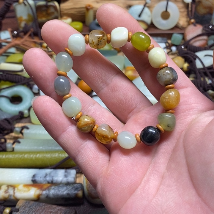 蛇纹石玉手链未镶嵌