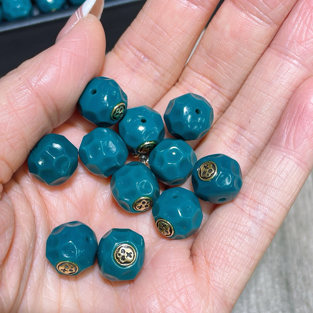  雪巴琉璃恶灵无相散珠带镶嵌手工穿绳手串手链脖挂DIY配件