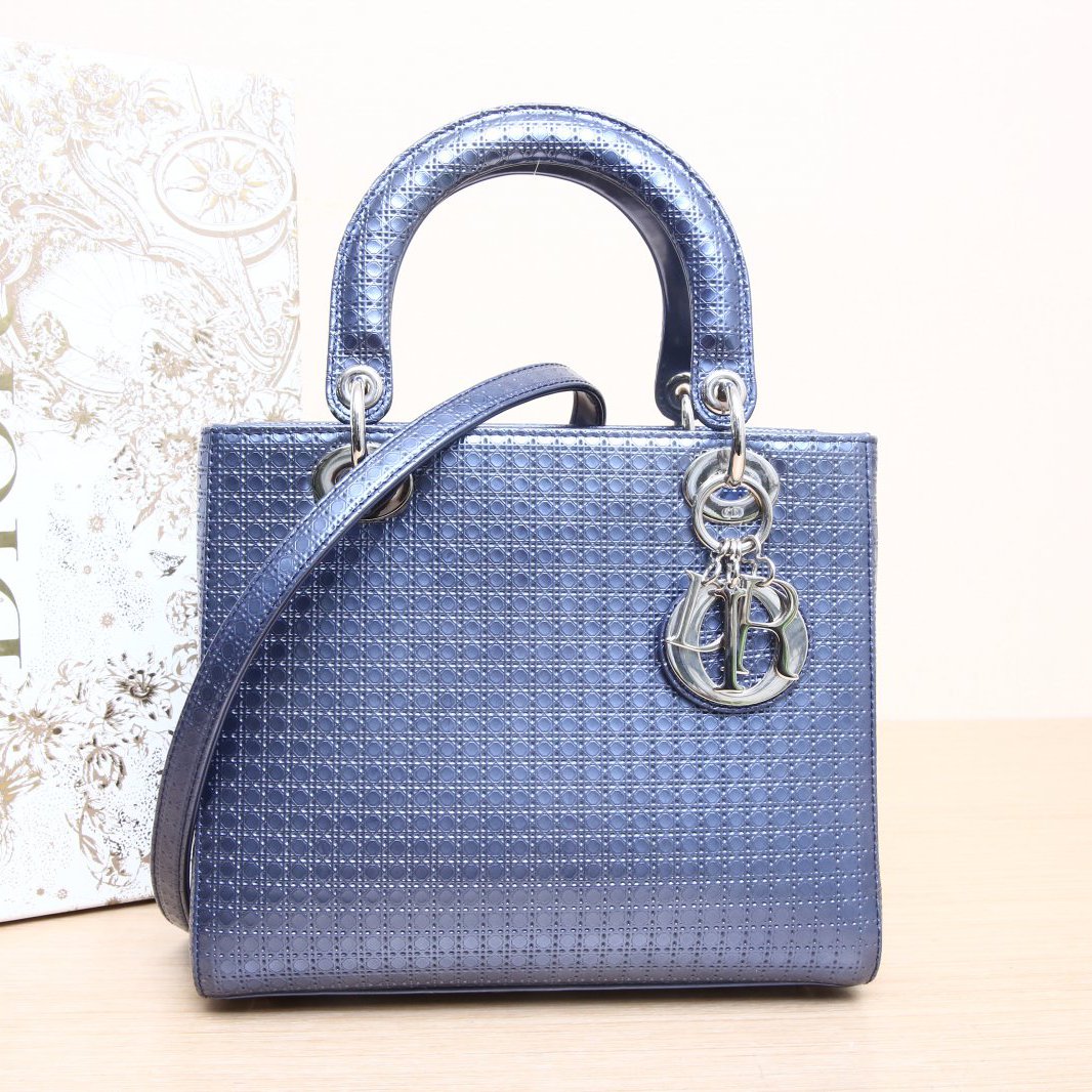 95新 DIOR/迪奥 单肩包 戴妃包 五格 蓝色 P205227424