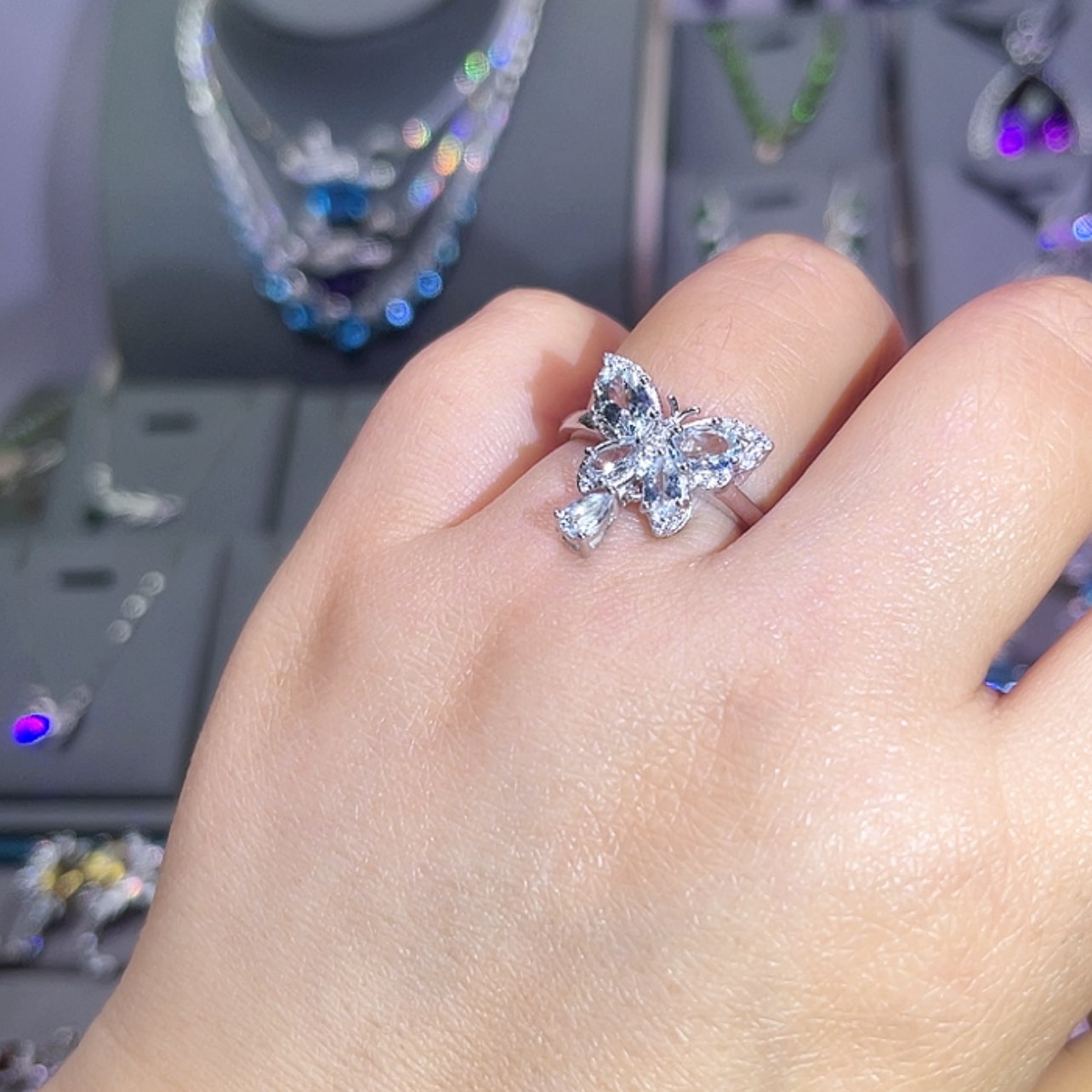 【闪购商品】海蓝宝石戒指银S925镶嵌