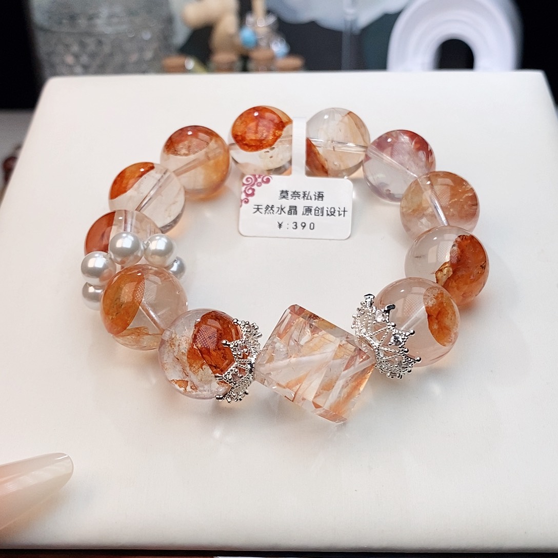 水晶手链未镶嵌透体胶花