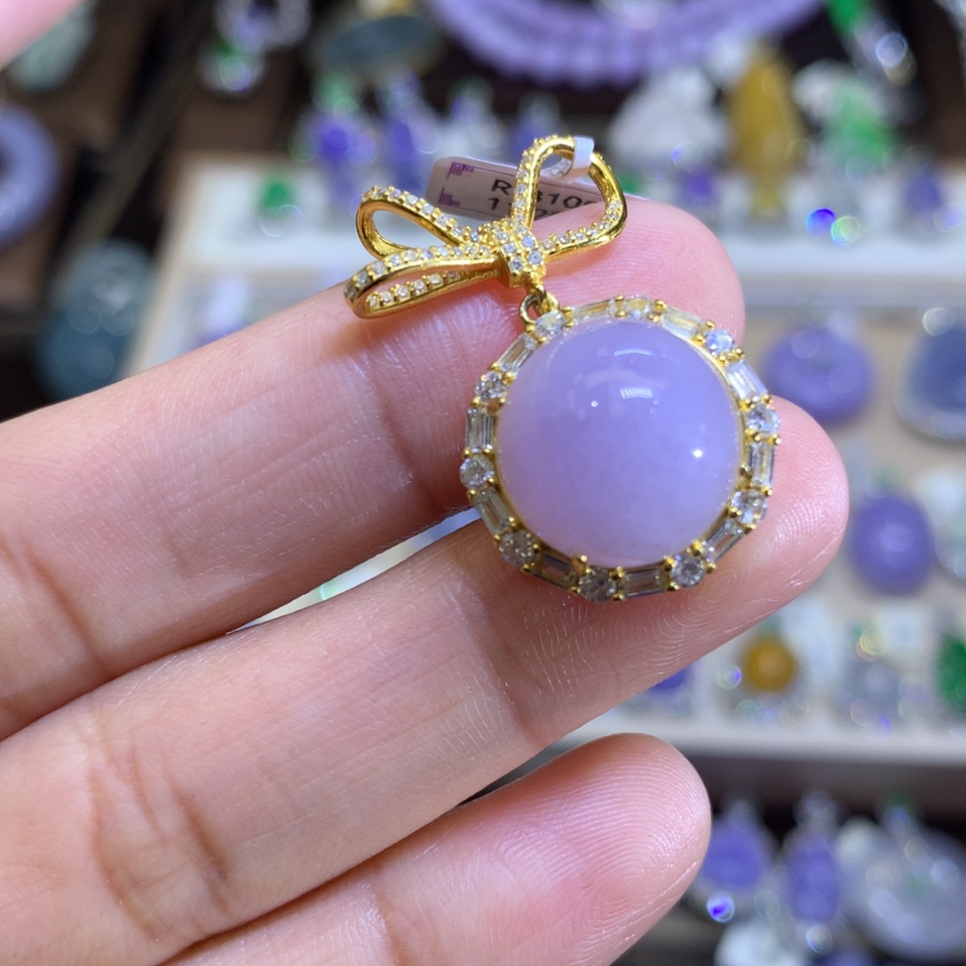 翡翠颈饰银S925镶嵌翡翠