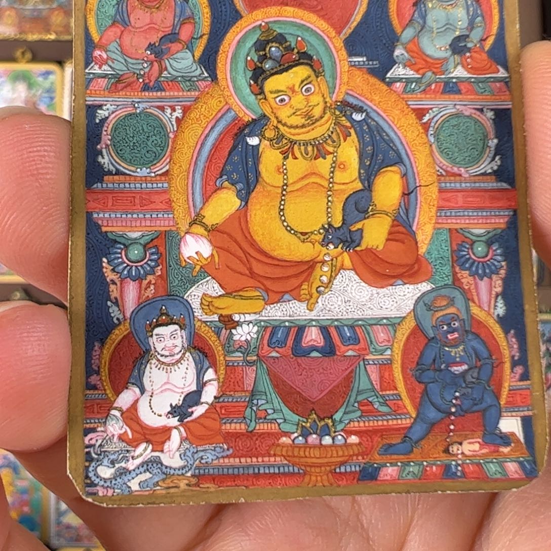 困***婆吊坠五路财唐卡绘画作品