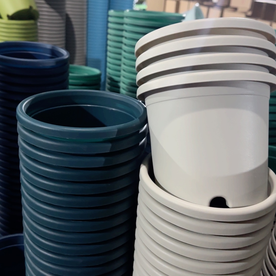 树脂四季盆2#无拖灰白微瑕13