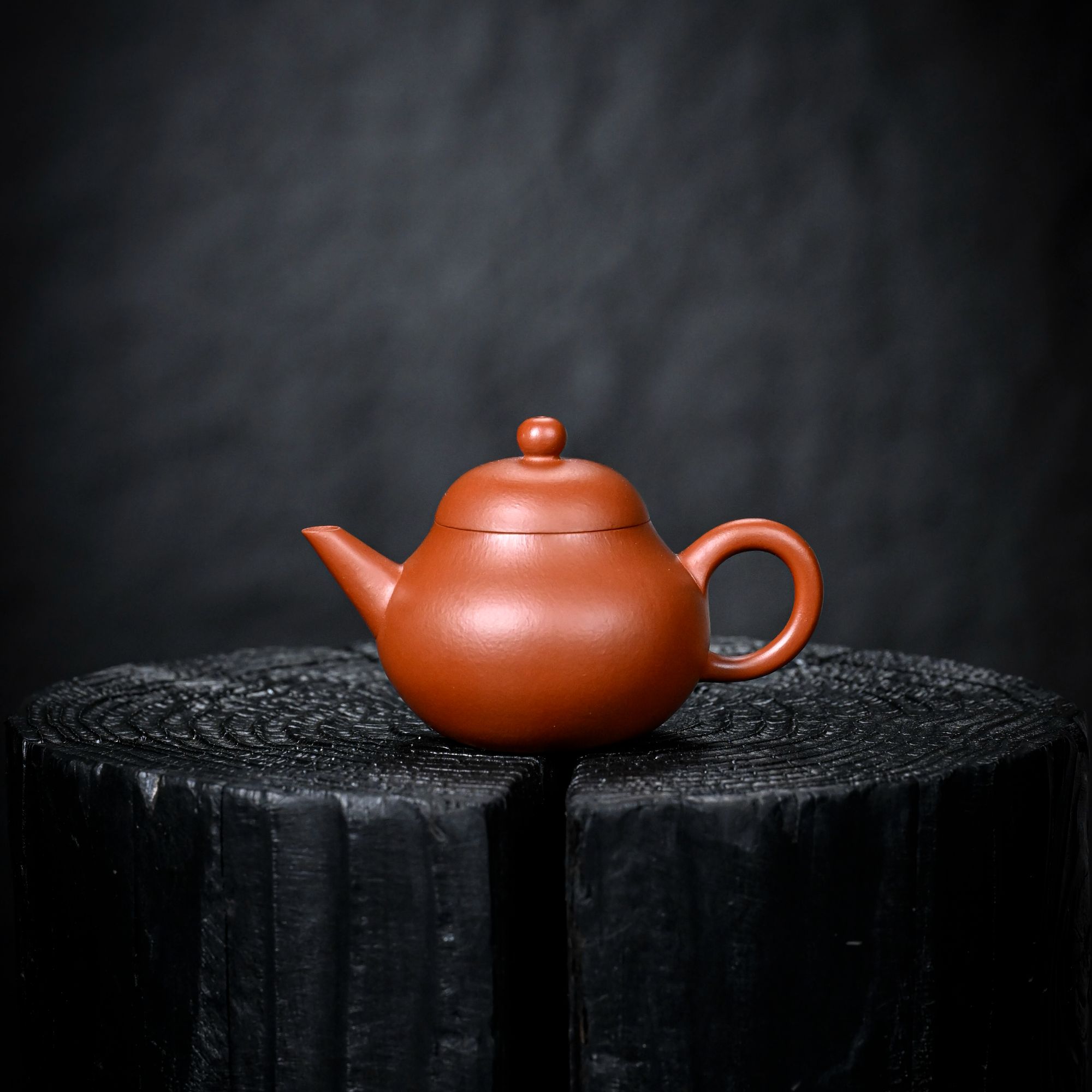 【朱泥.犁式水平】老林精选宜兴原矿朱泥精工梨式水平壶130CC