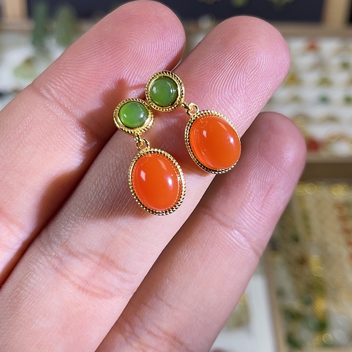 南红玛瑙颈饰银S925镶嵌