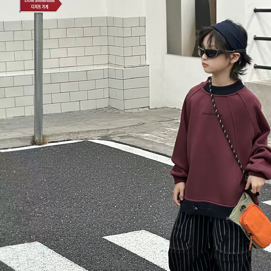 【031编码】JSY精品卫衣男童套头加绒韩版上衣