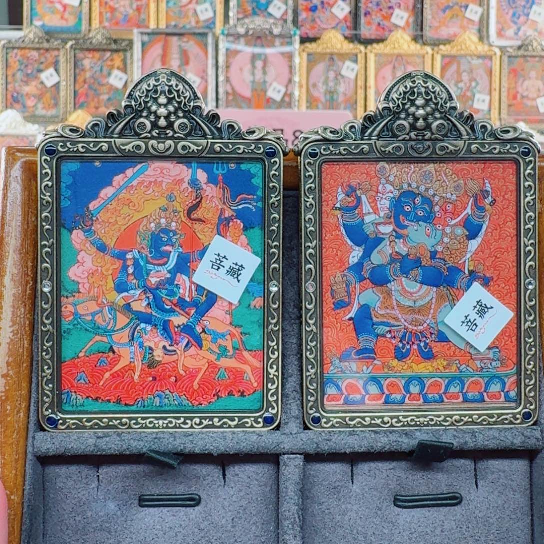 孔***雀吊坠四臂吉祥天 普巴