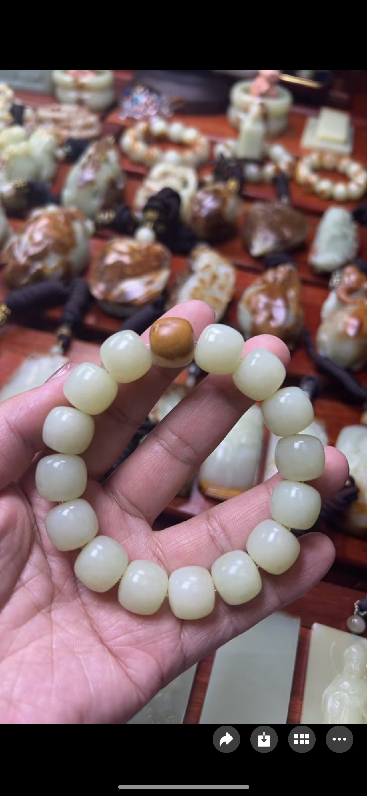 透闪石河磨玉手串