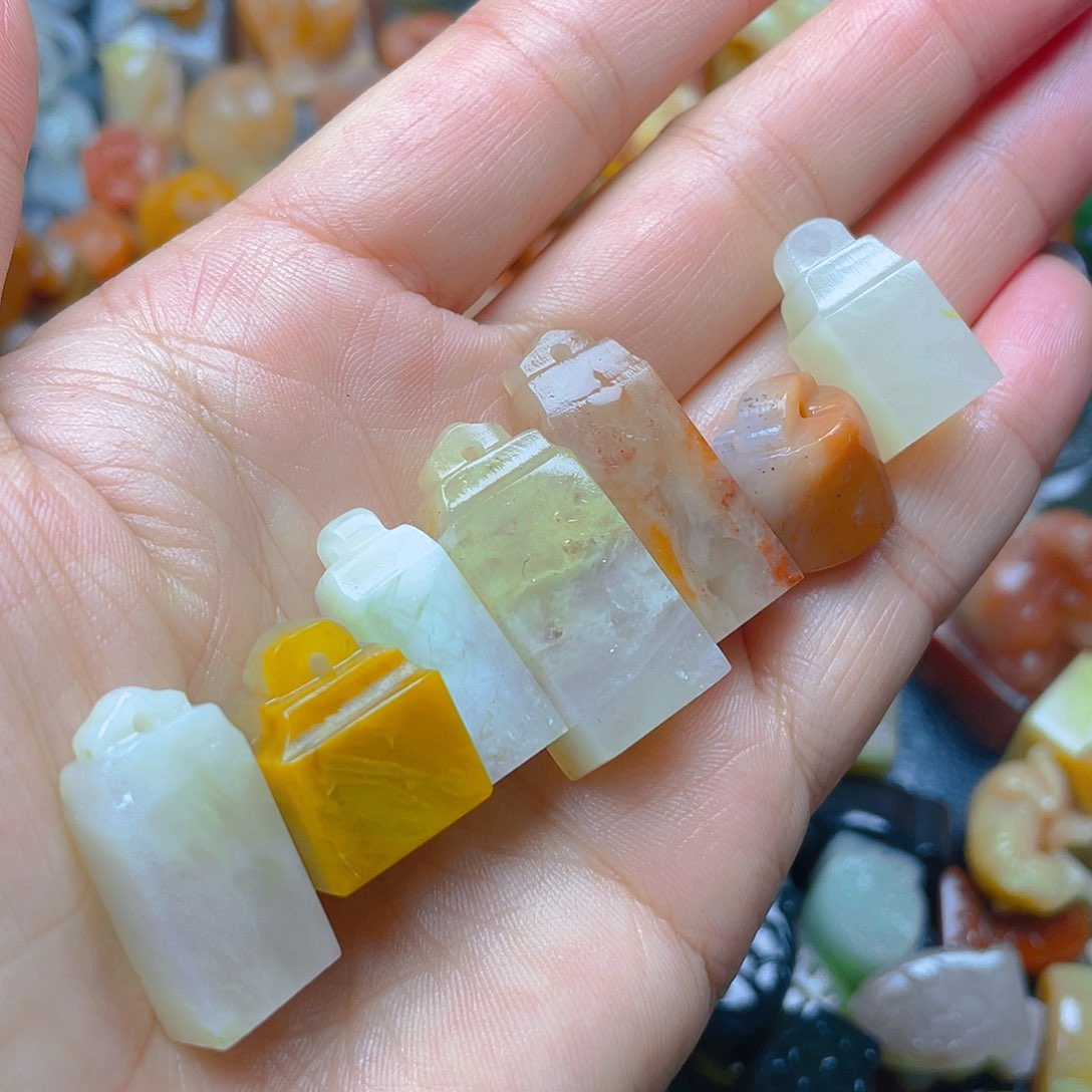 青田石印石如意一把