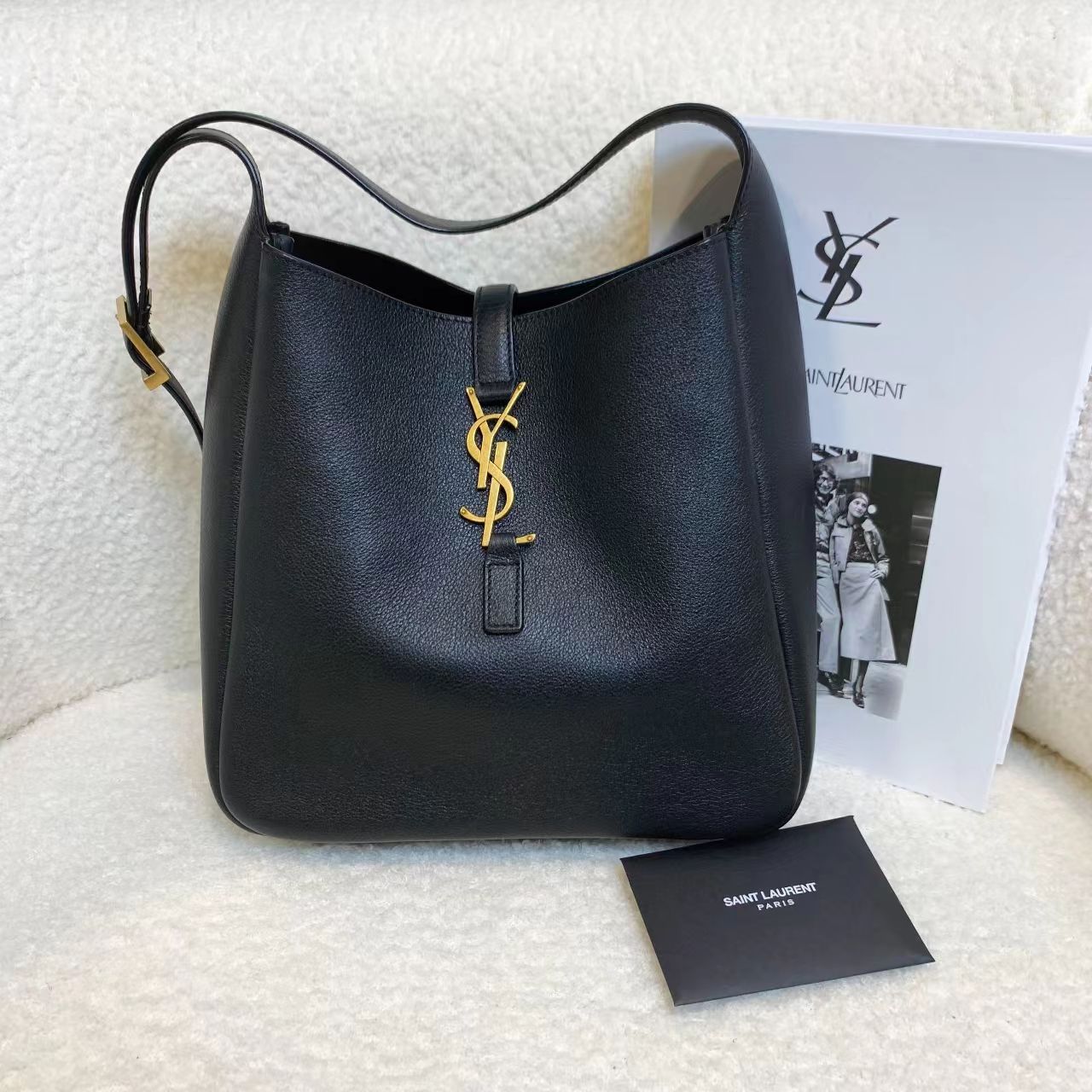 99新 YSL/圣罗兰 壹臻/黑金le5a7 hobo小号 53483531