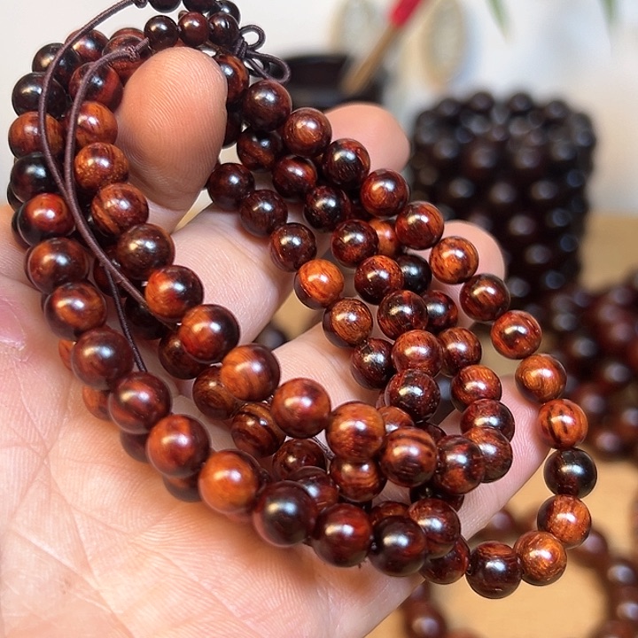 檀香紫檀（小叶紫檀）网***漫108颗0.8c m