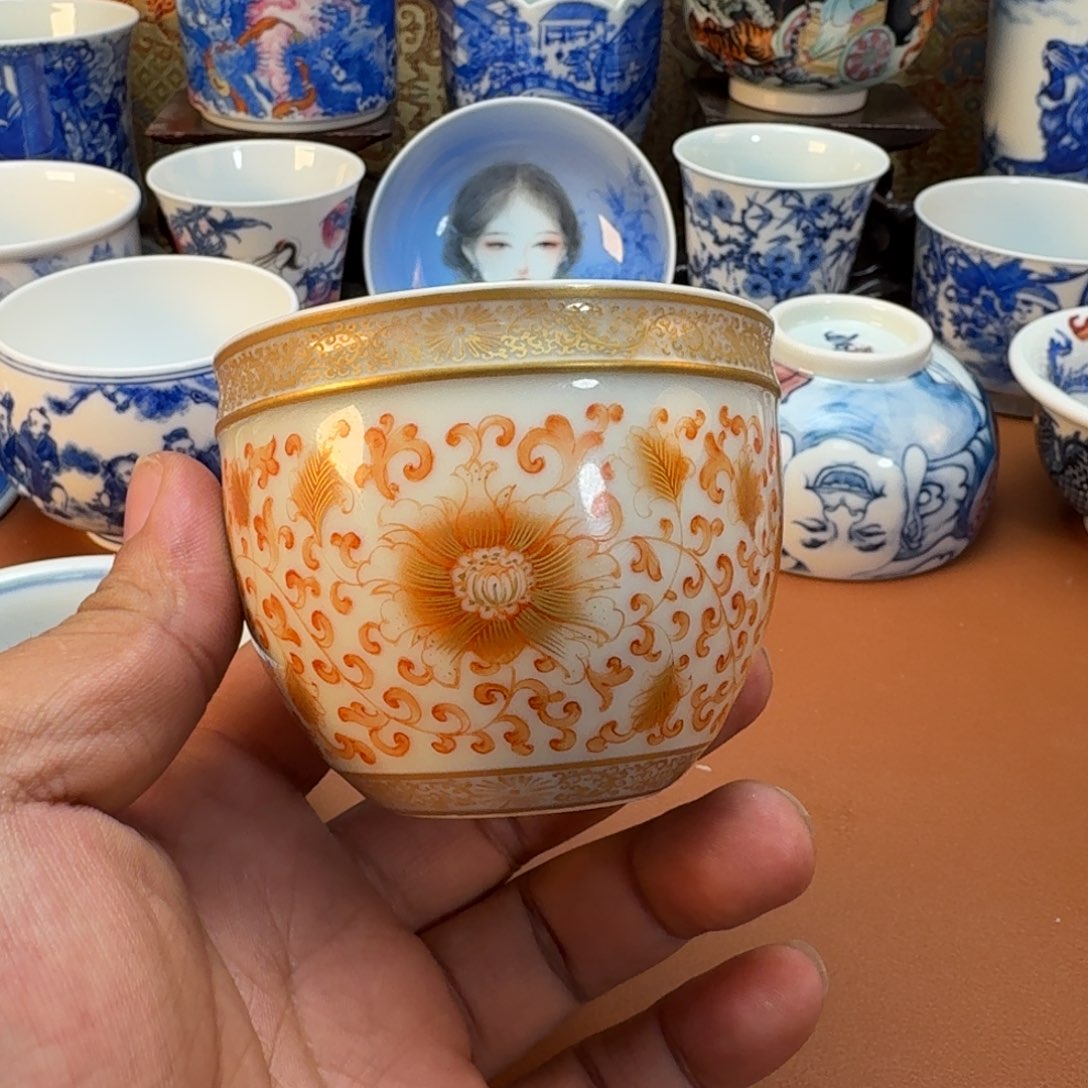 自****陶杯子景德镇全手工手绘陶瓷