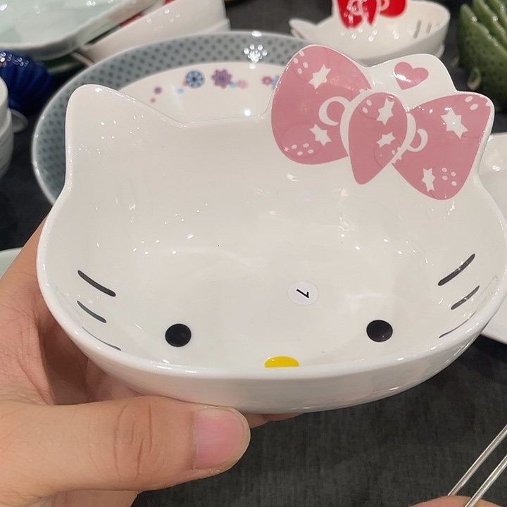 1号粉色卡通猫脸碗爆款