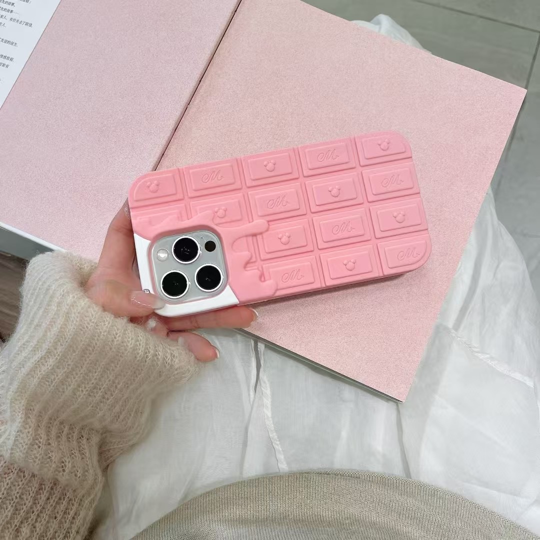 【适用苹果】情侣冰淇淋米奇巧克力可爱iPhone16创意立体硅胶手机壳
