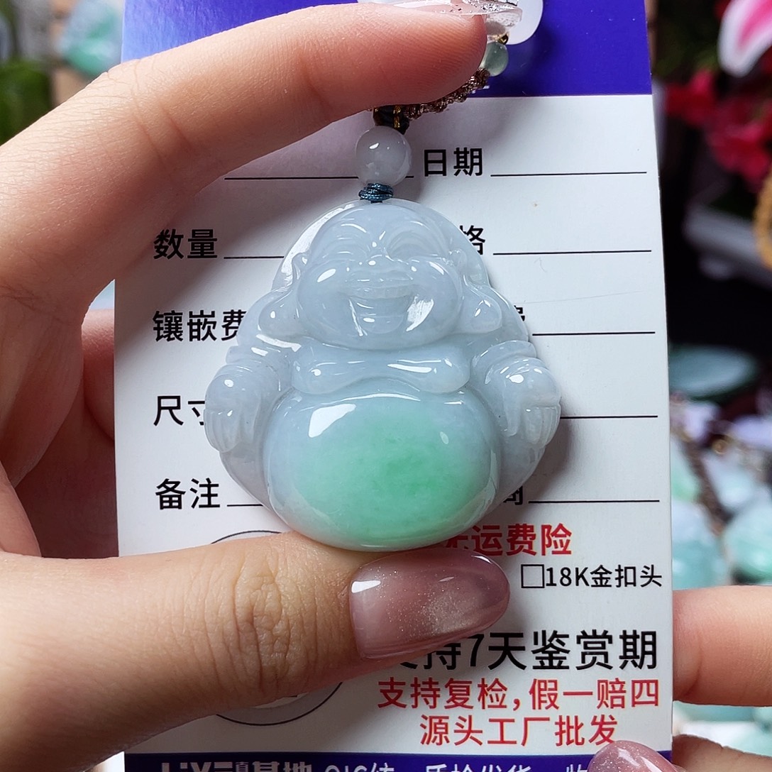 翡翠未镶嵌颈饰佛公09