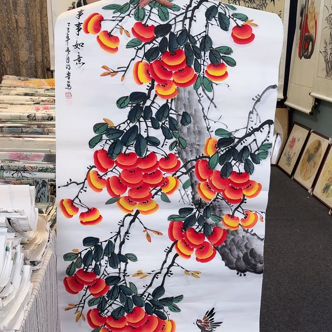 纯手绘国画作品好看四尺