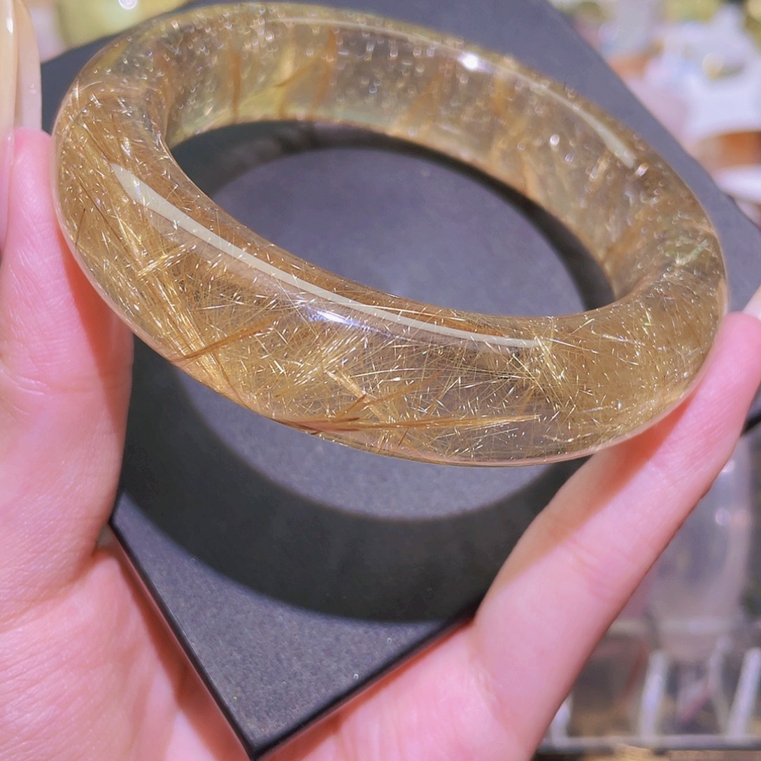 未镶嵌手镯水晶天然金发晶手镯
