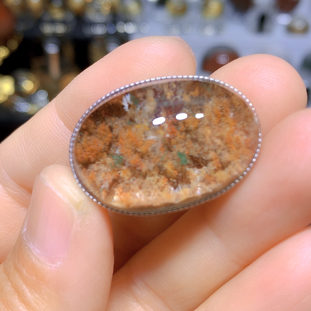 水晶吊坠银S925镶嵌天然水晶