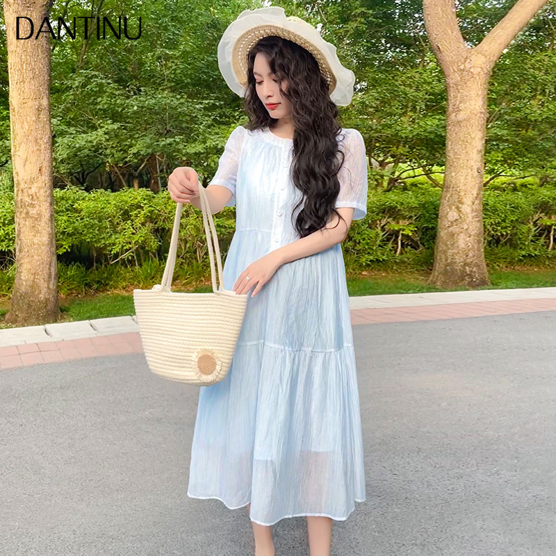 孕妇装夏季新款韩版时尚宽松莱赛尔薄款短袖孕妇连衣裙气质显瘦