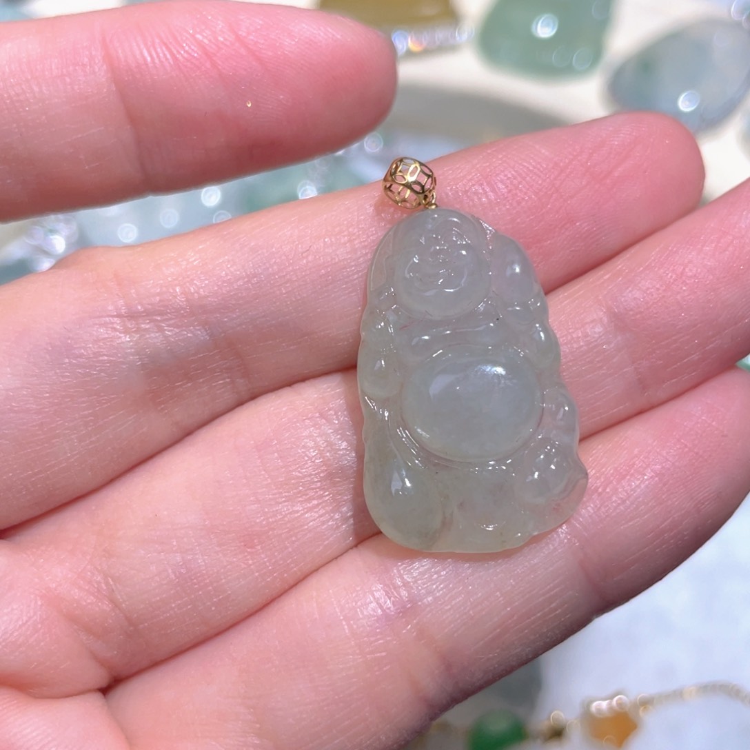 翡翠颈饰18K金镶嵌翡翠